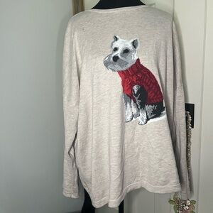 Dog Sweater Graphic Beige Sweater Cottagecore Cabincore